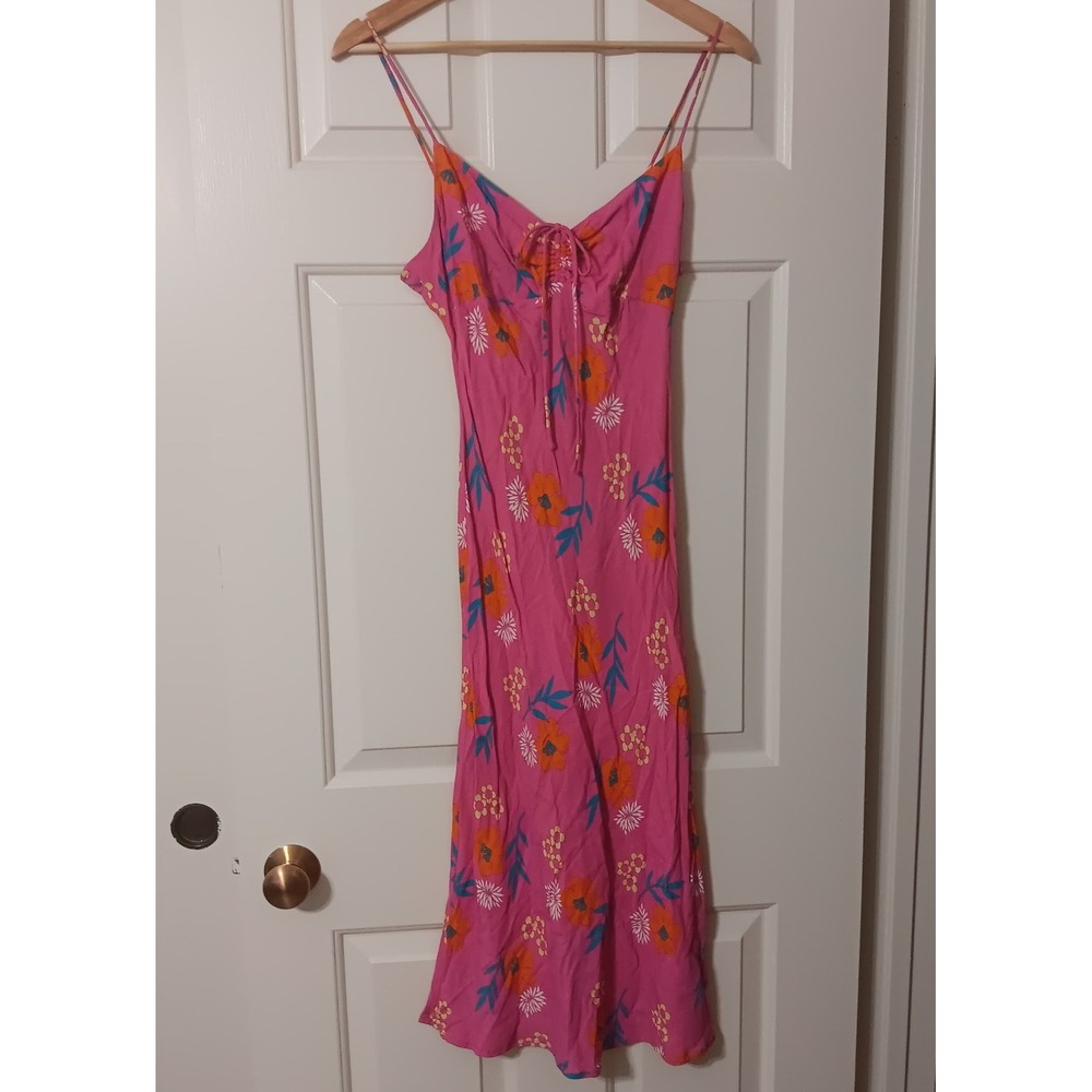 Vintage Y2K Guess Women's 5 Small Floral Spaghetti Strap Slip Dress *Small Hole*